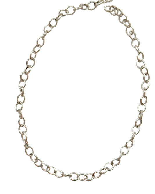 Chunky Oval Silver Necklace