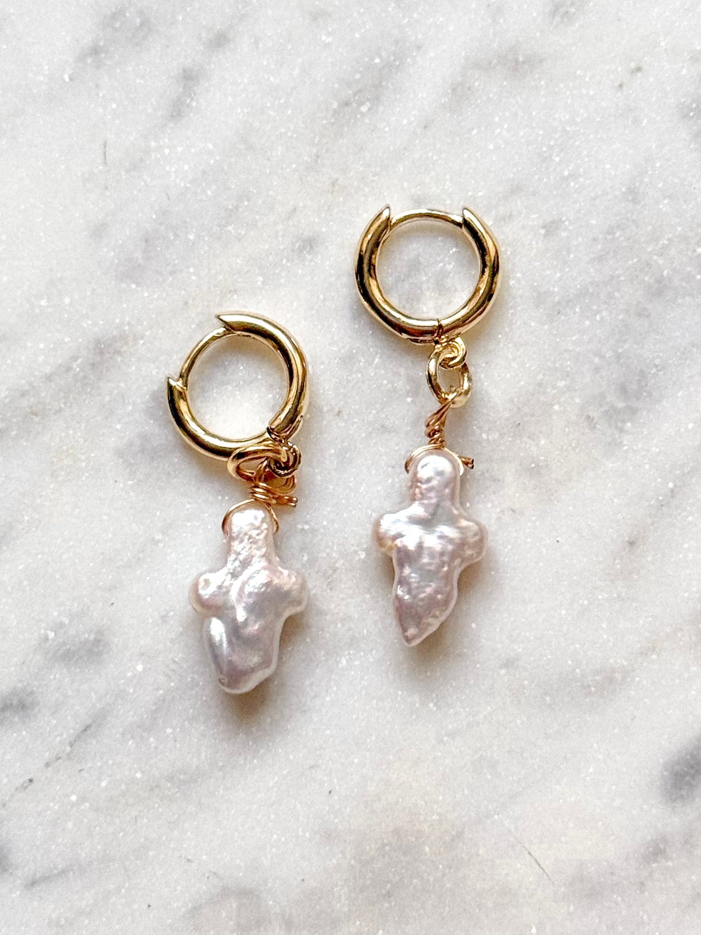 Pearly Cross Earrings