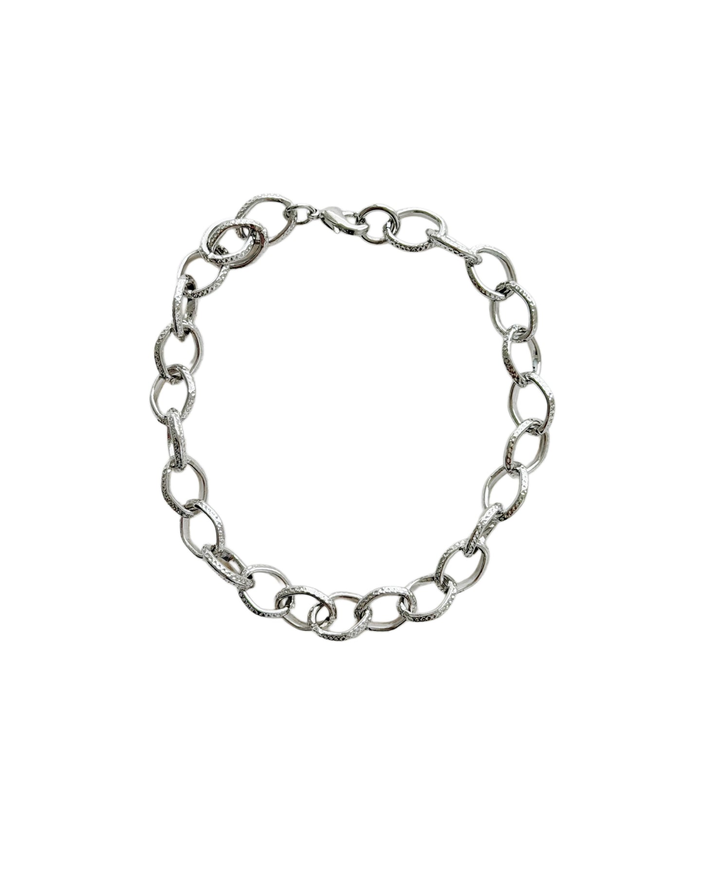 Silver Chunky Oval Bracelet