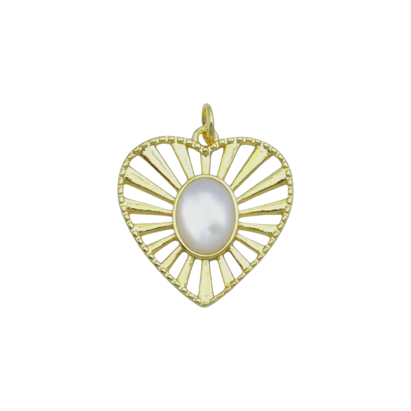 Opal Stone Heart Charm