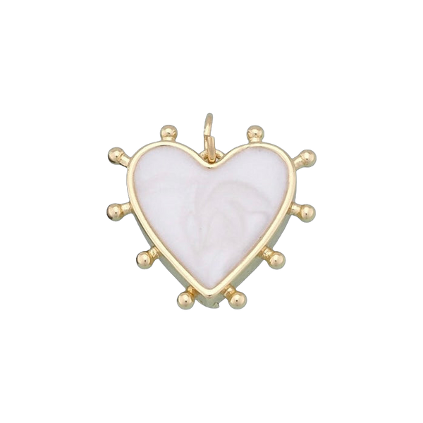 White Pearly Heart Charm
