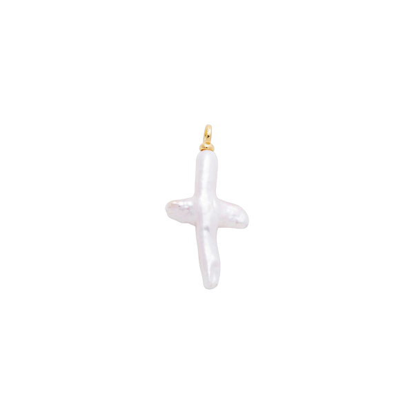 Timeless Pearl Cross Charm
