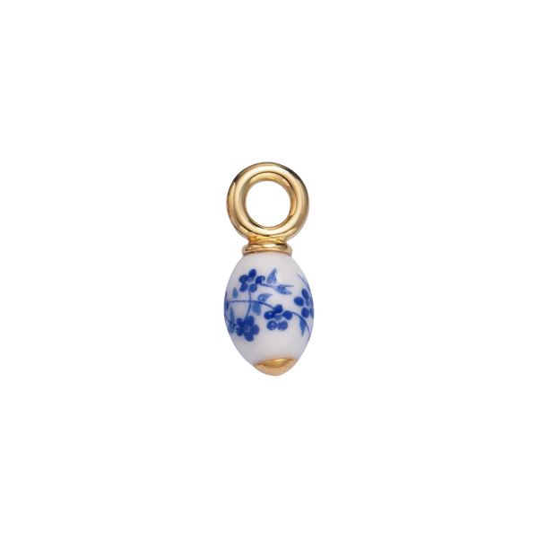 Blue Flower Teardrop Charm