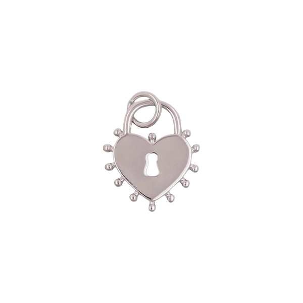 Silver Heart Lock Charm