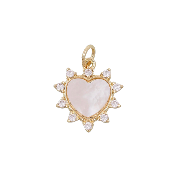 Tiny Radiant Heart Pearl Charm