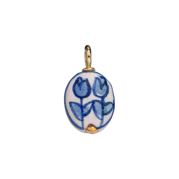 Blue Flower Ceramic Charm