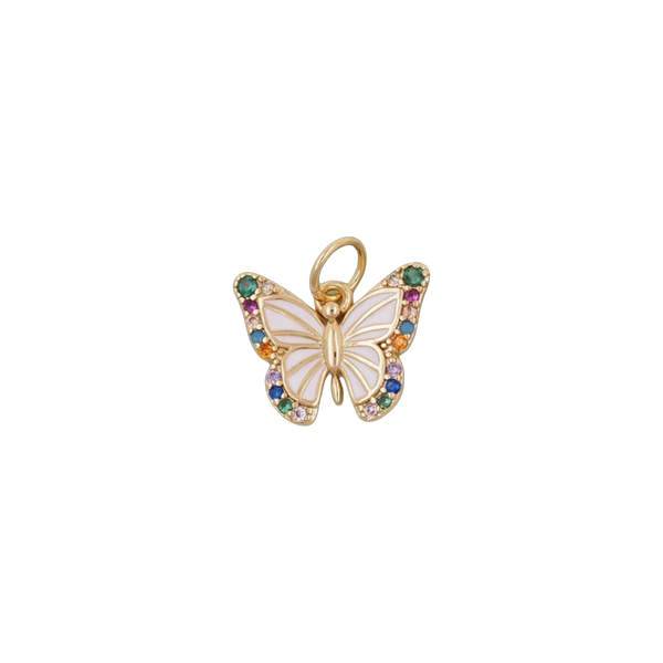 Tiny Colorful White Butterfly