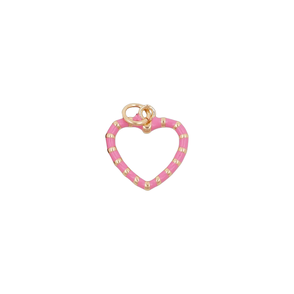 Pink and Gold Heart Charm