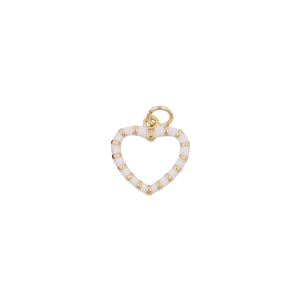 White and Gold Heart Charm