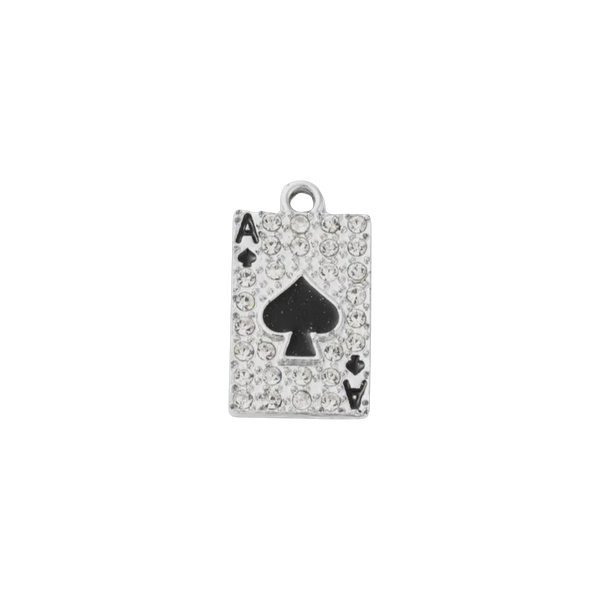 Silver Ace of Spades Charm