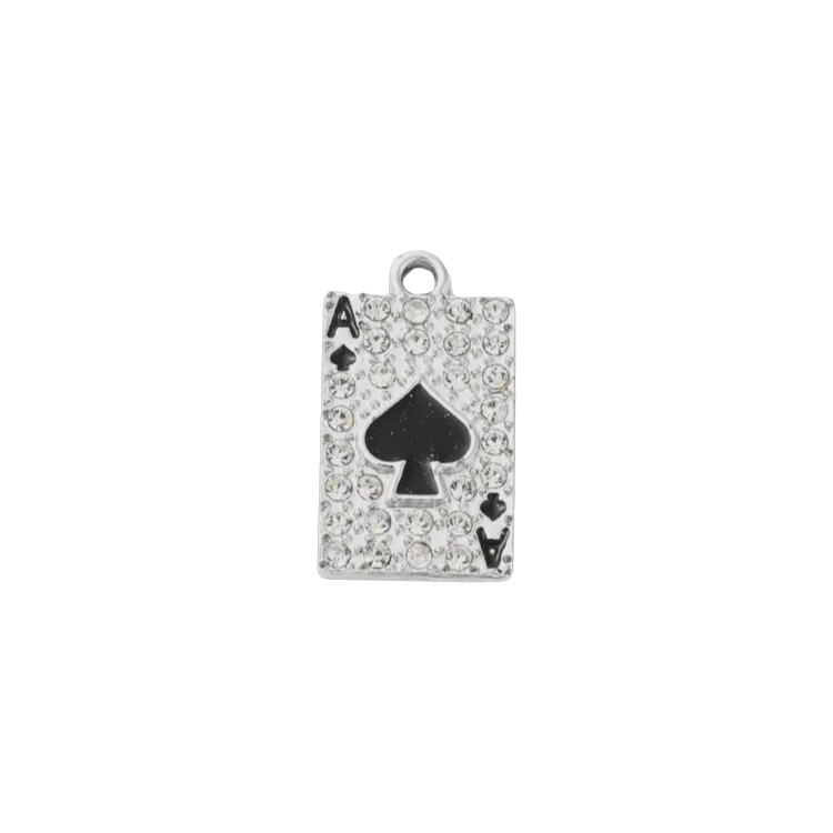Silver Ace of Spades Charm