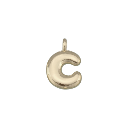 Gold Bubble Letter Charms