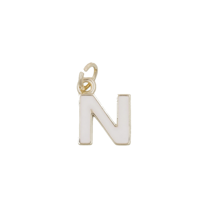 White and Gold Letter Charms