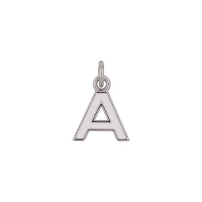 Silver and White Letter Charms