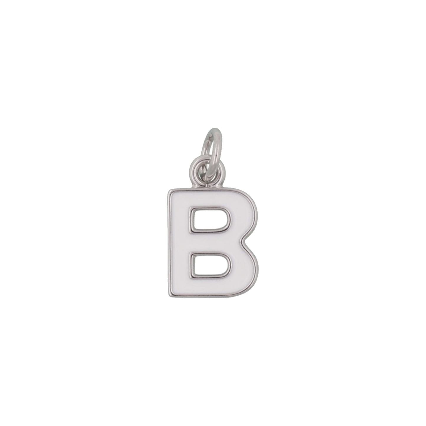 Silver and White Letter Charms
