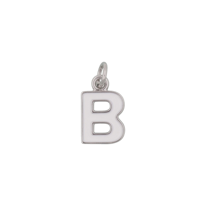 Silver and White Letter Charms