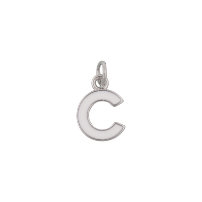 Silver and White Letter Charms