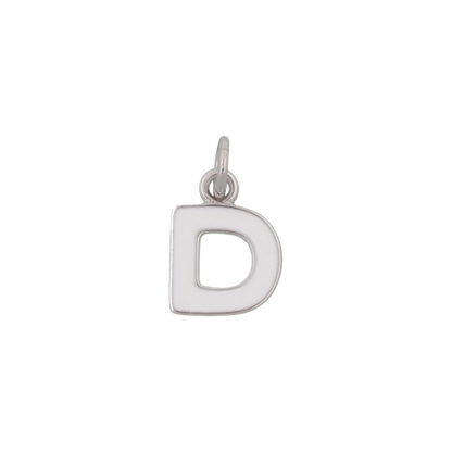 Silver and White Letter Charms