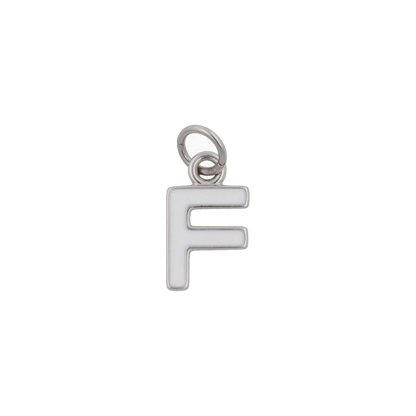 Silver and White Letter Charms
