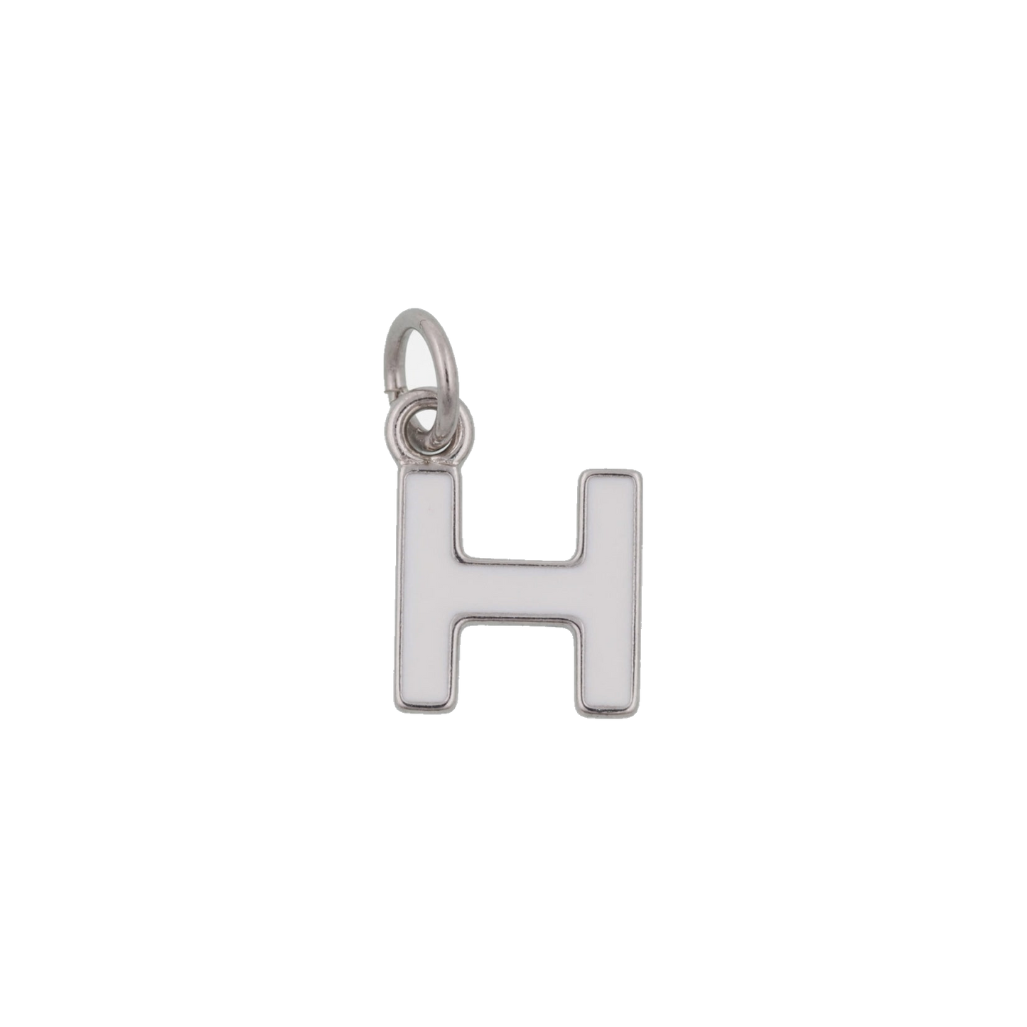 Silver and White Letter Charms