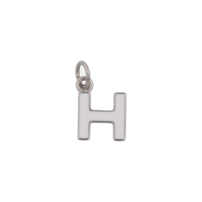 Silver and White Letter Charms