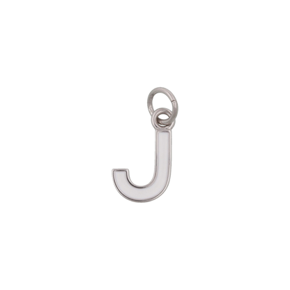 Silver and White Letter Charms
