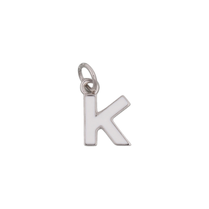 Silver and White Letter Charms