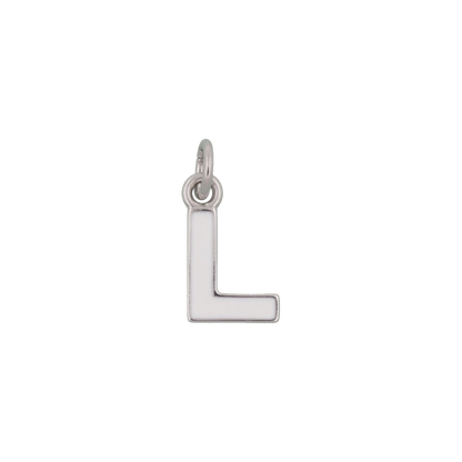 Silver and White Letter Charms