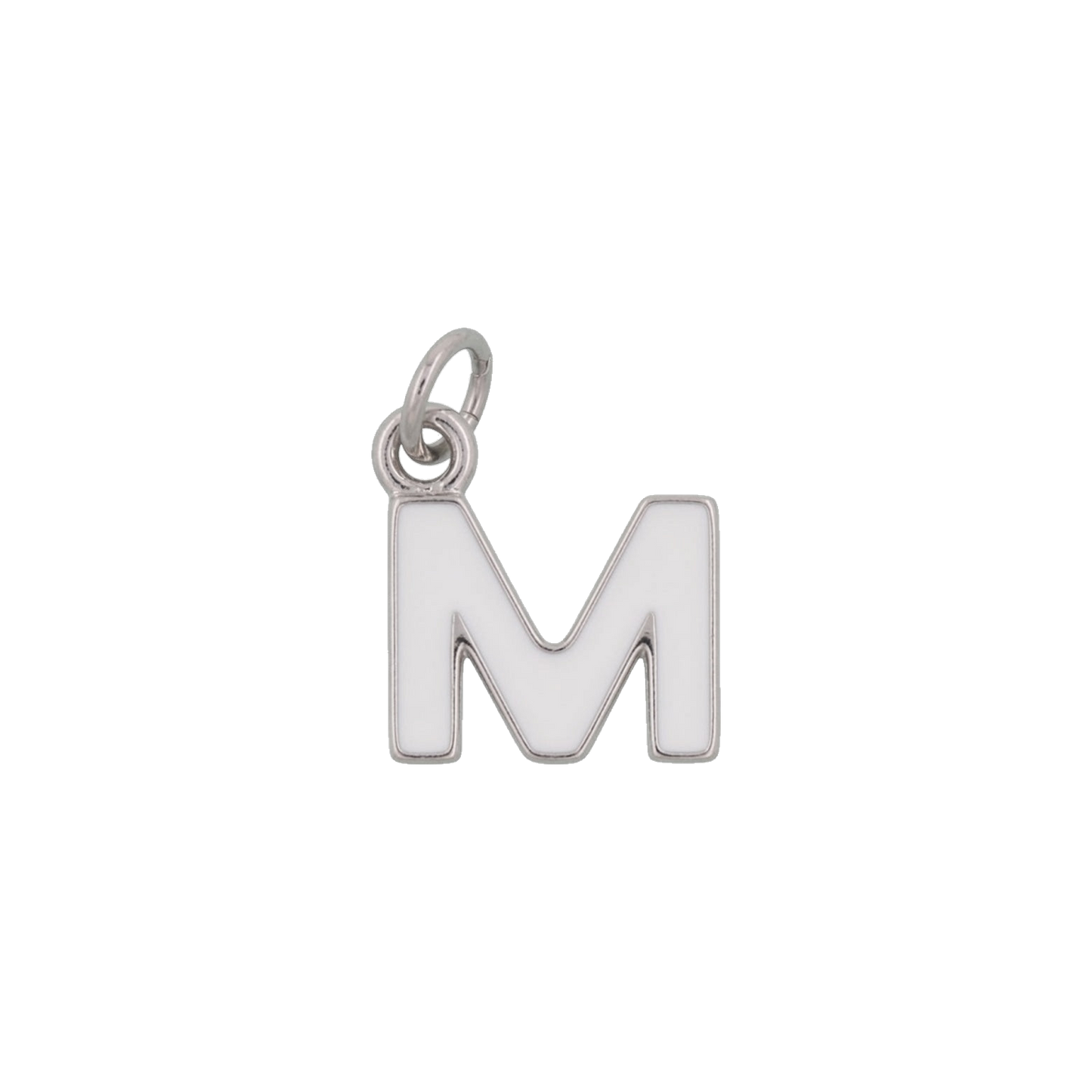 Silver and White Letter Charms