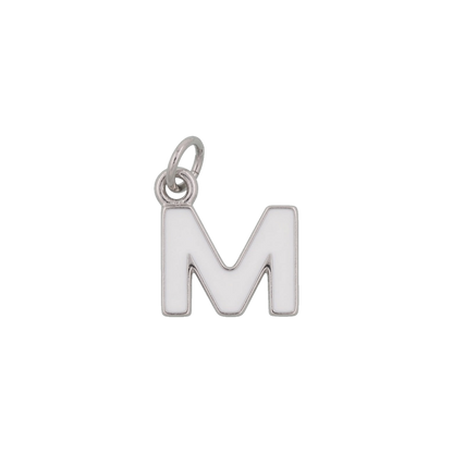 Silver and White Letter Charms