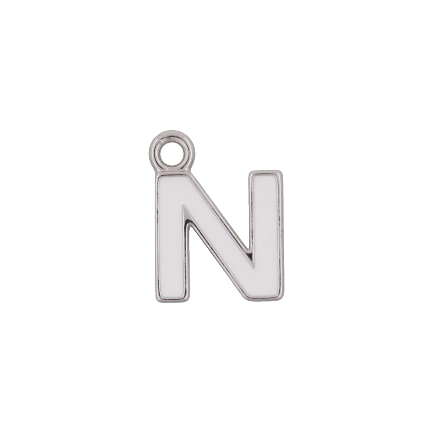 Silver and White Letter Charms