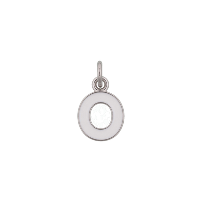 Silver and White Letter Charms