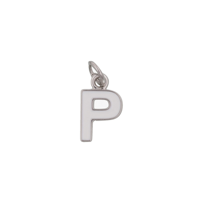 Silver and White Letter Charms