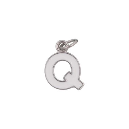 Silver and White Letter Charms