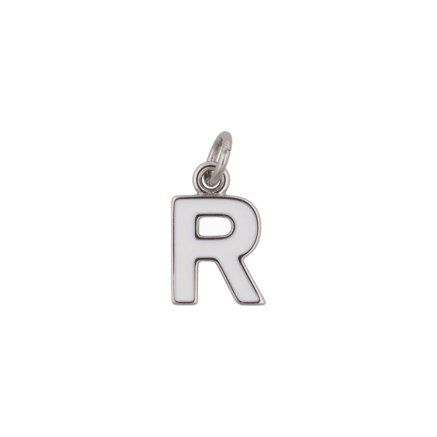 Silver and White Letter Charms