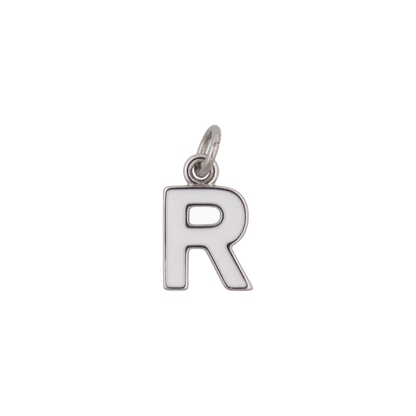 Silver and White Letter Charms