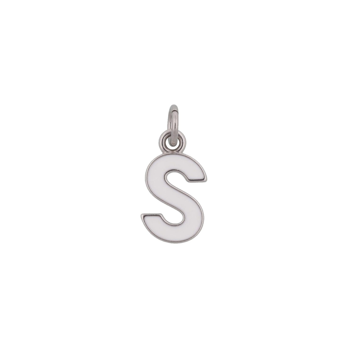 Silver and White Letter Charms