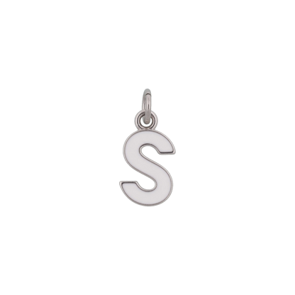 Silver and White Letter Charms