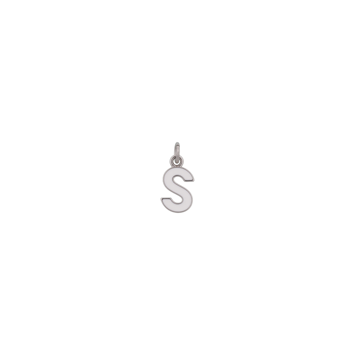 Silver and White Letter Charms