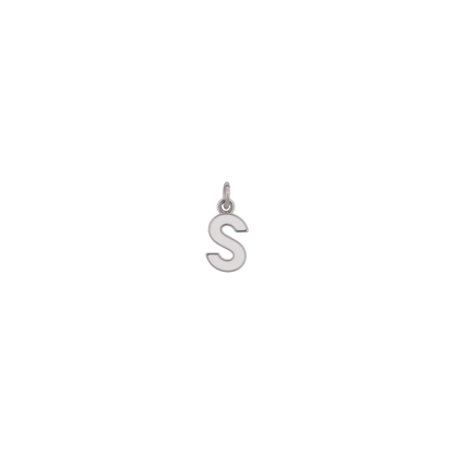Silver and White Letter Charms