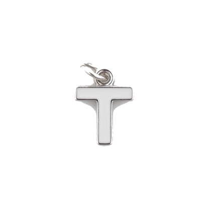 Silver and White Letter Charms