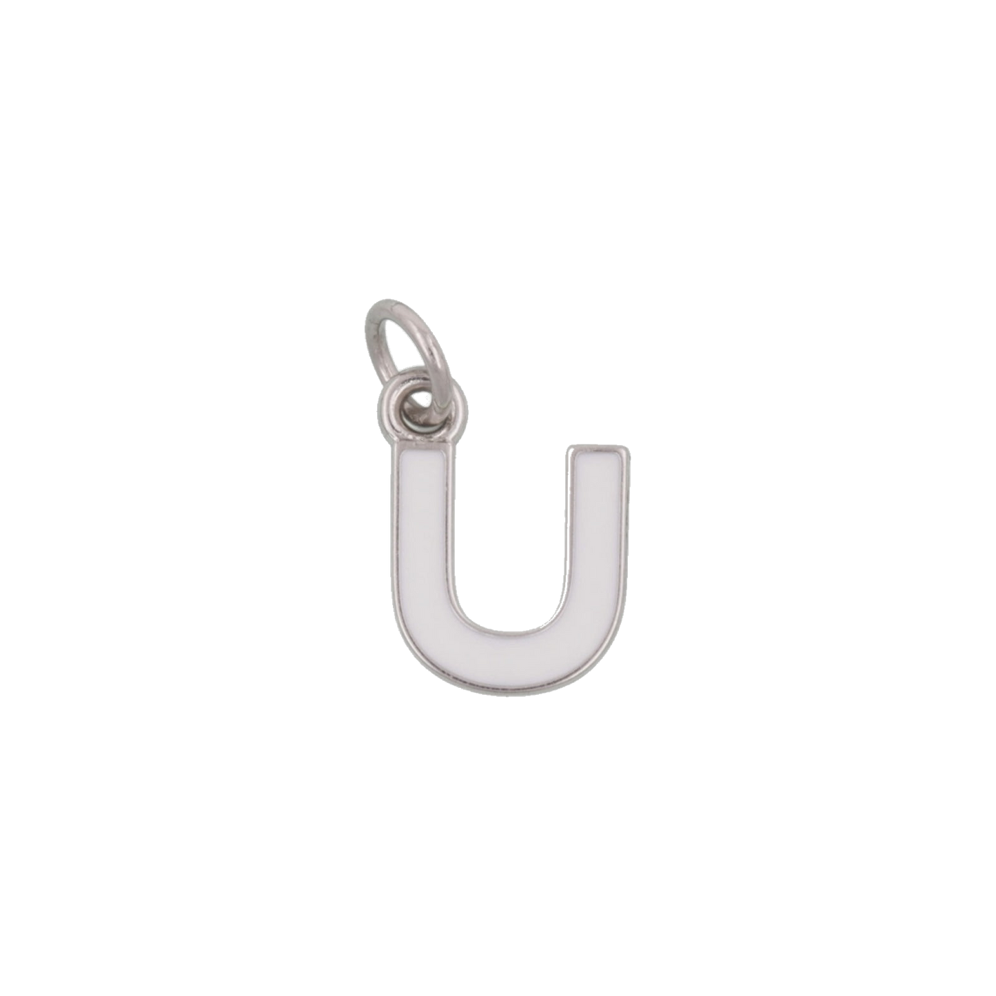 Silver and White Letter Charms