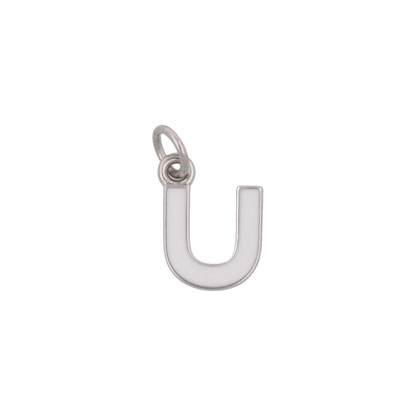 Silver and White Letter Charms