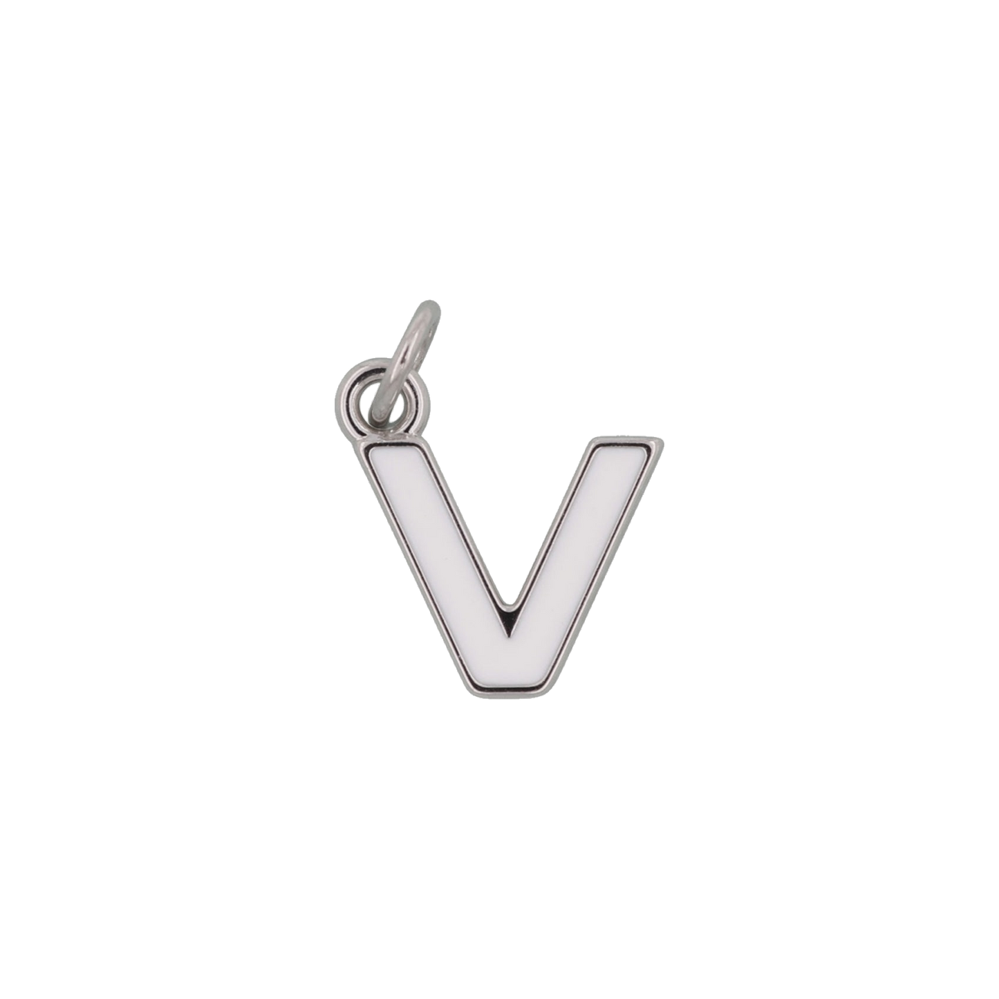 Silver and White Letter Charms