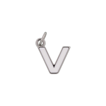 Silver and White Letter Charms