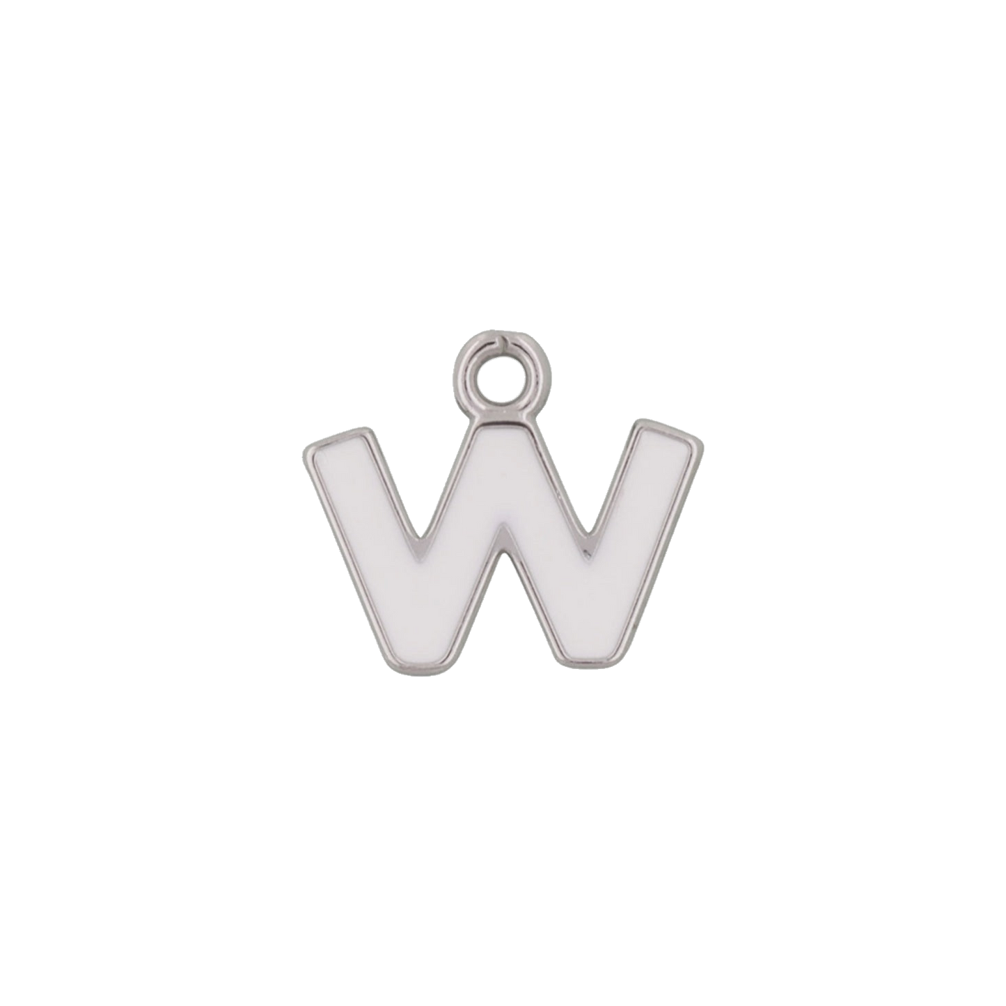 Silver and White Letter Charms