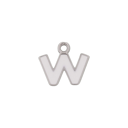 Silver and White Letter Charms