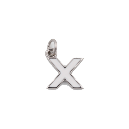 Silver and White Letter Charms
