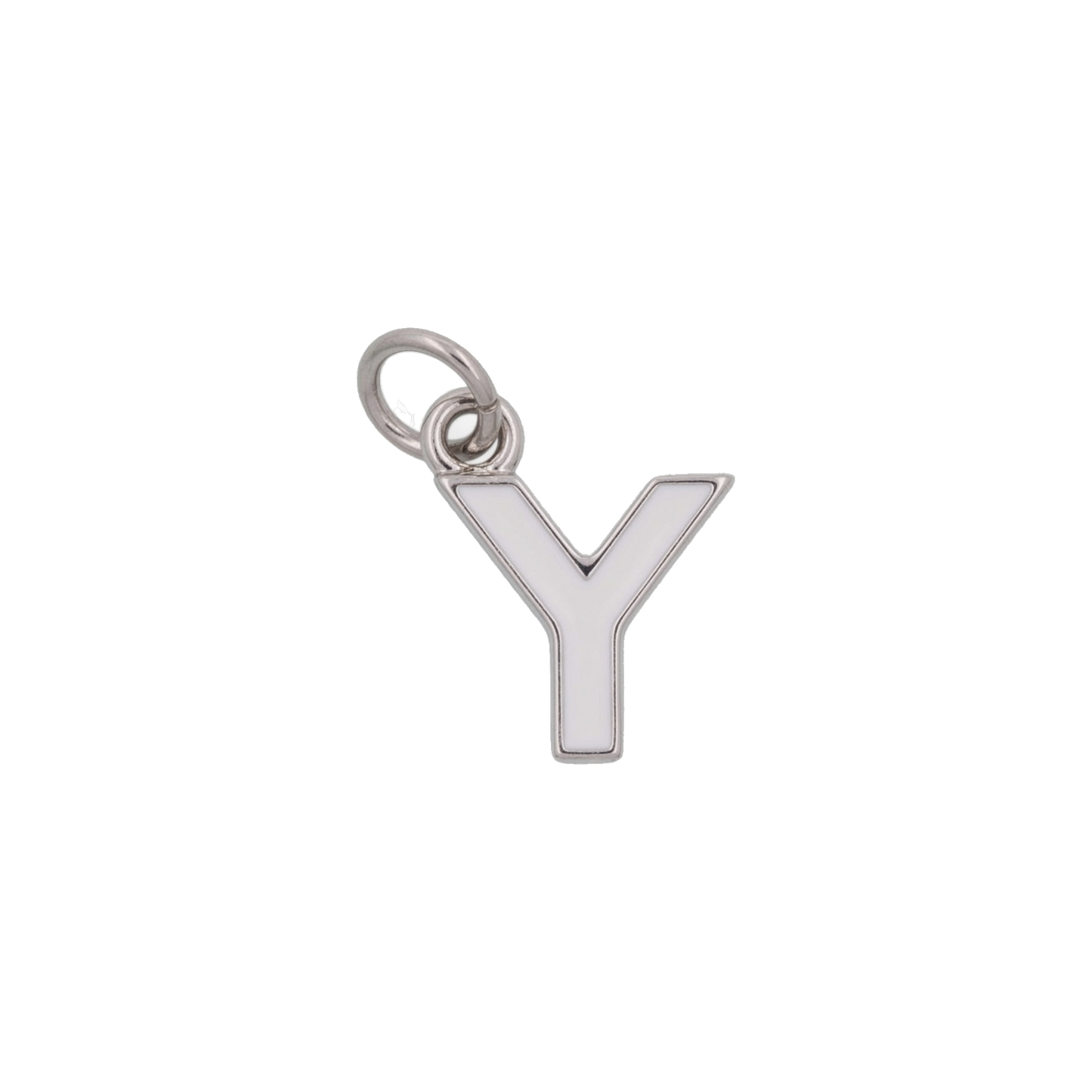 Silver and White Letter Charms