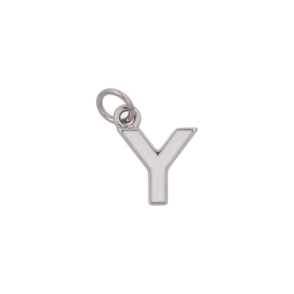 Silver and White Letter Charms